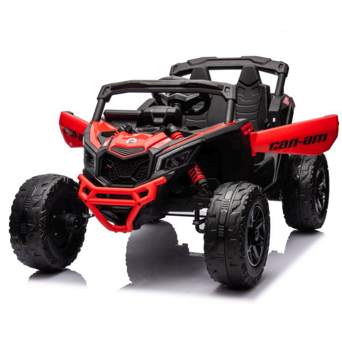 Carro Elétrico para Criança CAN-AM MAVERICK 4x4 24v Vermelho BATERIA DE LITIO c/ RODAS DE BORRACHA & ASSENTO EM PELE ECOLÓGICA