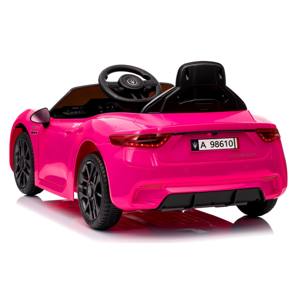 Carro Elétrico para Criança MASERATI GRAN TURISMO 12v BATERIA DE LITIO Rosa c/ RODAS DE BORRACHA & ASSENTO EM PELE