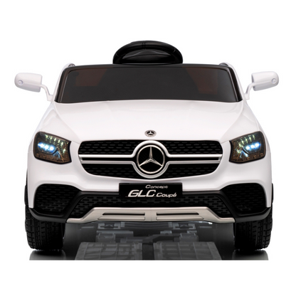 Carro Elétrico para Criança MERCEDES GLC coupê BATERIA DE LITIO 12v 4x4 Branco c/ RODAS DE BORRACHA & ASSENTO EM PELE