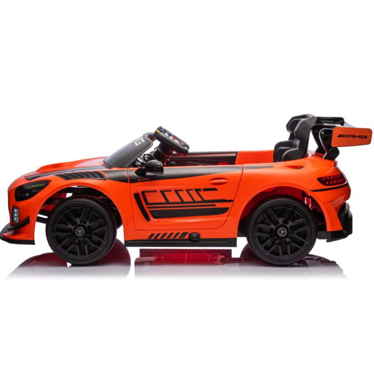 Mercedes GT3 Deluxe 12V Laranja – carro elétrico para criança (vista 8)