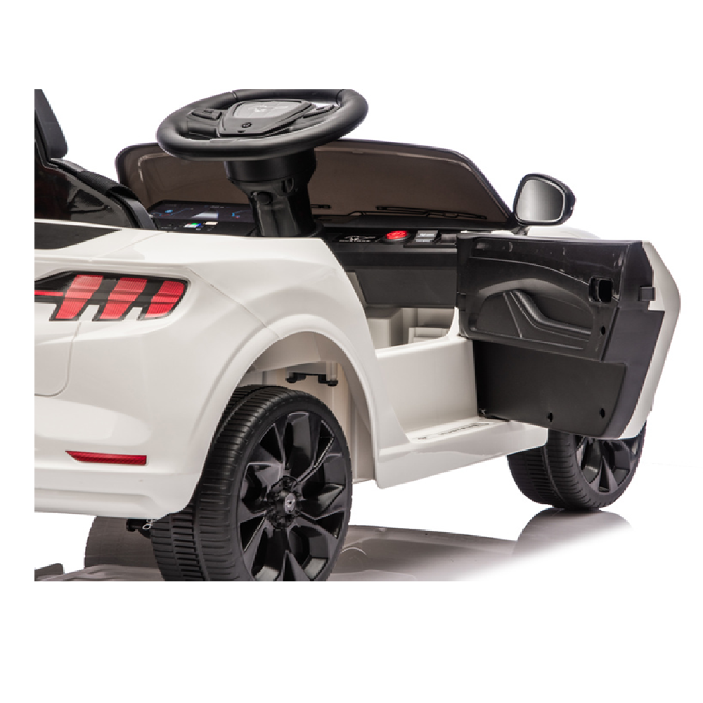 Carro Elétrico para criança FORD MUSTANG MACH-E 24v Branco c/ RODAS DE BORRACHA & ASSENTO EM PELE