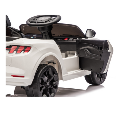 Carro Elétrico para criança FORD MUSTANG MACH-E 24v Branco c/ RODAS DE BORRACHA & ASSENTO EM PELE