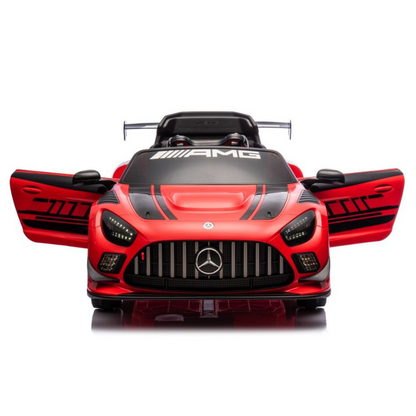 Carro Elétrico para Criança MERCEDES GT3 Deluxe 12v BATERIA DE LITIO Vermelho c/ RODAS DE BORRACHA & ASSENTO EM PELE