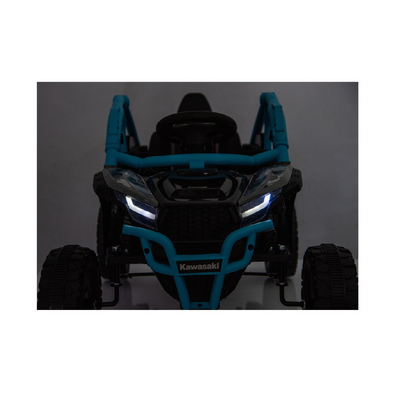 Carro Elétrico para criança KAWASAKI 24V Preto e Azul c/ RODAS DE BORRACHA & ASSENTO EM PELE