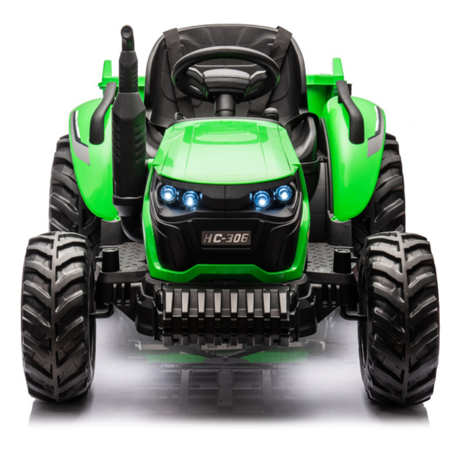 Trator Elétrico para Criança GROW c/ Atrelado 24v Verde c/ RODAS DE BORRACHA