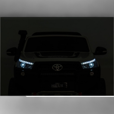 Carro Elétrico para Criança TOYOTA HILUX Cinza Metalizado 12v 4x4 c/ RODAS DE BORRACHA & ASSENTO EM PELE