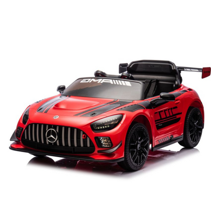 Carro Elétrico para Criança MERCEDES GT3 Deluxe 12v BATERIA DE LITIO Vermelho c/ RODAS DE BORRACHA & ASSENTO EM PELE