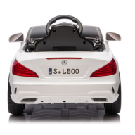 Carro Elétrico para Criança MERCEDES SL500 12V Branco c/ RODAS DE BORRACHA & ASSENTO EM PELE