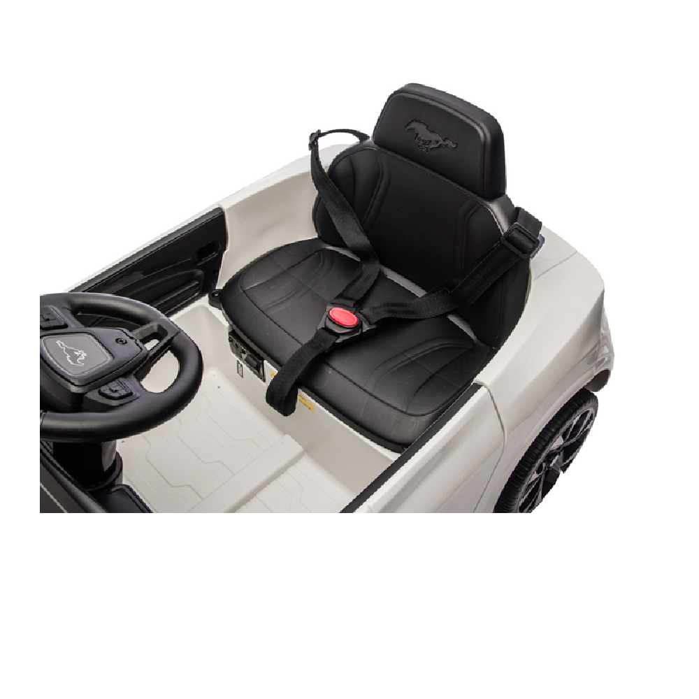 Carro Elétrico para criança FORD MUSTANG MACH-E 24v Branco c/ RODAS DE BORRACHA & ASSENTO EM PELE