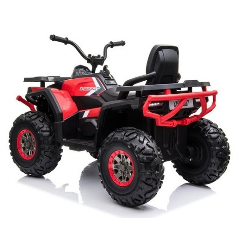 Mota Elétrica para Criança QUAD DESERT 12V Vermelha c/ RODAS DE BORRACHA & ASSENTO EM PELE