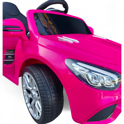 Carro Elétrico para Criança MERCEDES SL500 12V Rosa c/ RODAS DE BORRACHA & ASSENTO EM PELE