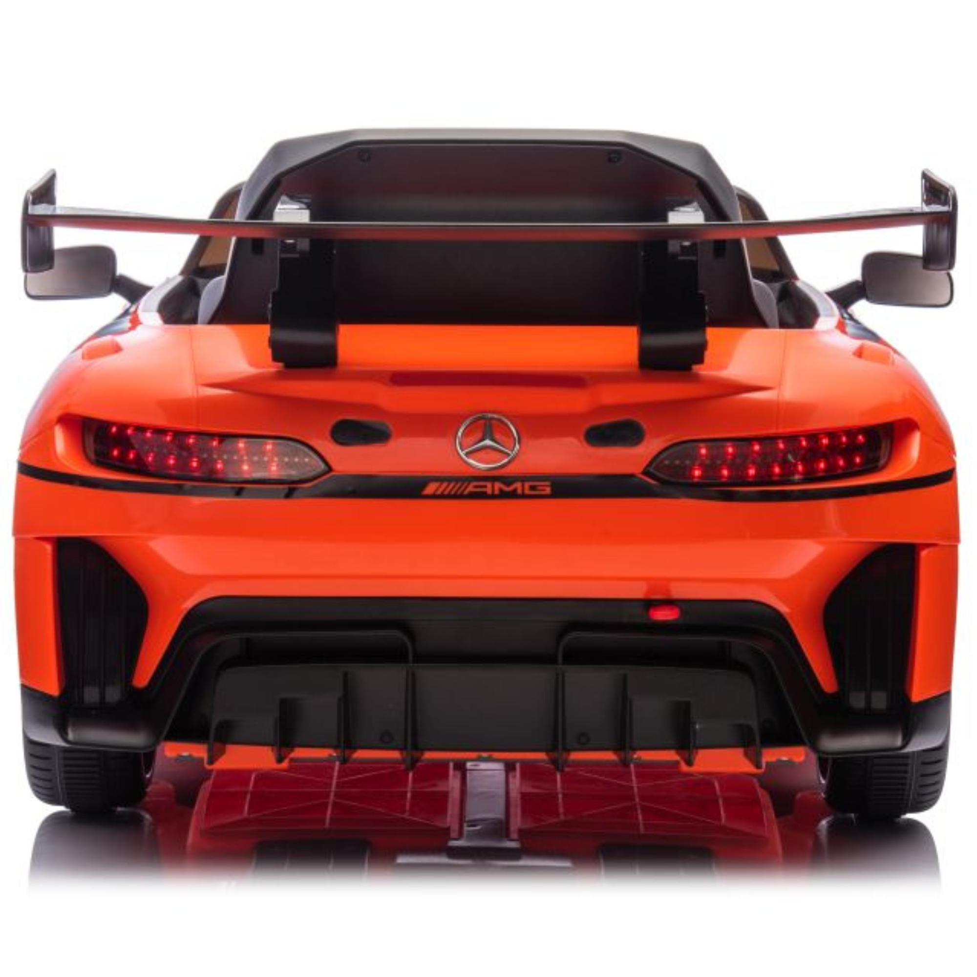 Carro Elétrico para Criança MERCEDES GT3 Deluxe 12v Laranja c/ RODAS DE BORRACHA & ASSENTO EM PELE