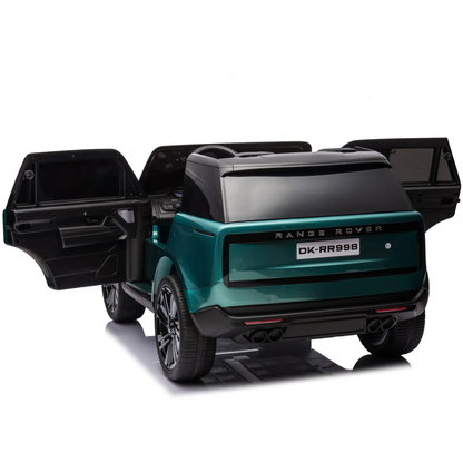 Carro elétrico para criança RANGE ROVER SV Verde Metalizado 2 Lugares 24v MP4 c/ RODAS DE BORRACHA & ASSENTO EM PELE