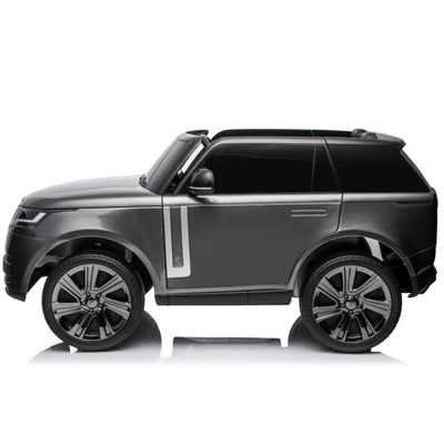 Carro elétrico para criança RANGE ROVER SV Cinza Metalizado 2 Lugares 24v MP4 c/ RODAS DE BORRACHA & ASSENTO EM PELE
