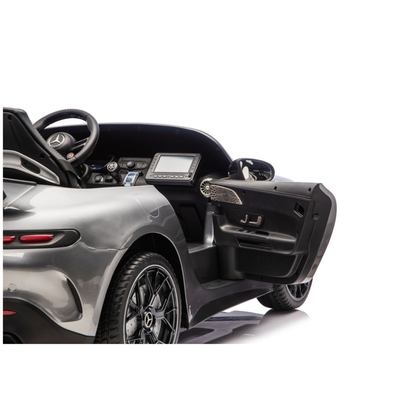 Carro Elétrico para Criança MERCEDES GT63 24v XXL Cinza Metalizado c/ MP4, RODAS DE BORRACHA & ASSENTO EM PELE