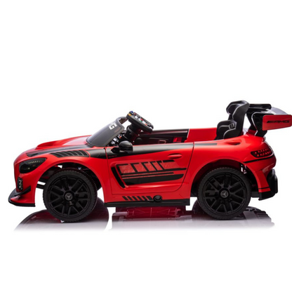 Carro Elétrico para Criança MERCEDES GT3 Deluxe 12v BATERIA DE LITIO Vermelho c/ RODAS DE BORRACHA & ASSENTO EM PELE