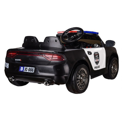 Carro Elétrico para criança Polícia 12v c/ RODAS DE BORRACHA & ASSENTO EM PELE