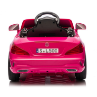 Carro Elétrico para Criança MERCEDES SL500 12V Rosa c/ RODAS DE BORRACHA & ASSENTO EM PELE