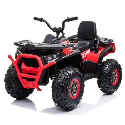 Mota Elétrica para Criança QUAD DESERT 12V Vermelha c/ RODAS DE BORRACHA & ASSENTO EM PELE