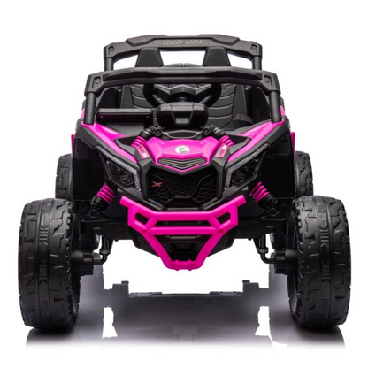 Carro Elétrico para Criança CAN-AM MAVERICK 4x4 24v Rosa c/ RODAS DE BORRACHA & ASSENTO EM PELE