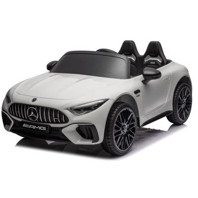 Carro Elétrico para Criança MERCEDES SL63 Branco 4x4  2 LUGARES 24v c/ RODAS DE BORRACHA & ASSENTO EM PELE