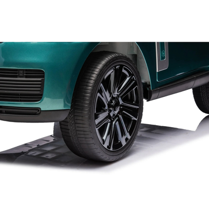 Carro elétrico para criança RANGE ROVER SV Verde Metalizado 2 Lugares 24v MP4 c/ RODAS DE BORRACHA & ASSENTO EM PELE