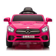 Carro Elétrico para Criança MERCEDES SL500 12V Rosa c/ RODAS DE BORRACHA & ASSENTO EM PELE