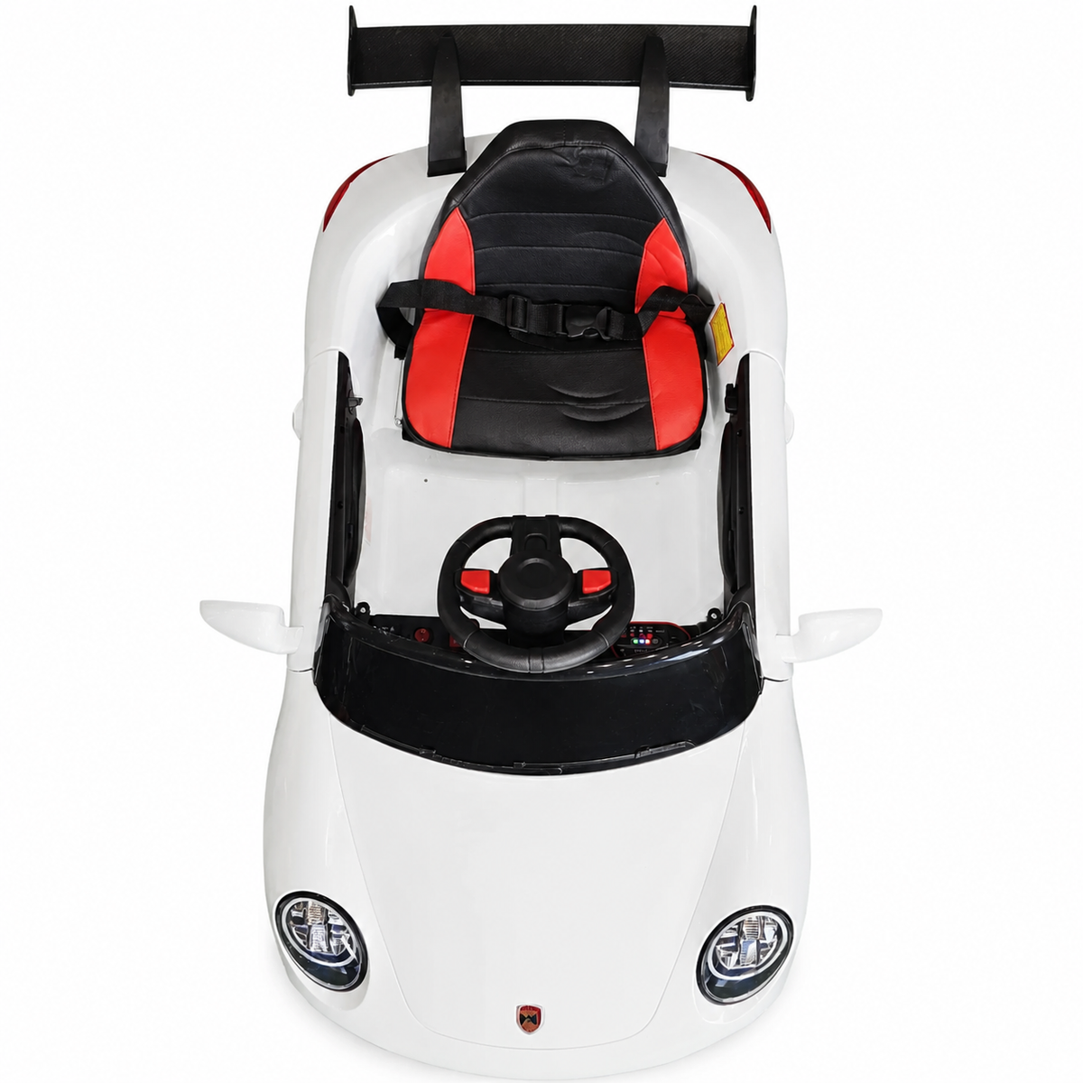 Carro Elétrico para Criança 911 Style Branco 12v c/ RODAS DE BORRACHA & ASSENTO EM PELE