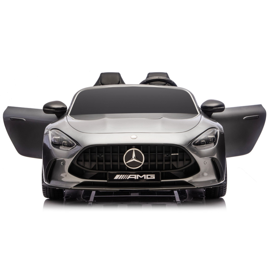 Carro Elétrico para Criança MERCEDES GT63 24v XXL Cinza Metalizado c/ MP4, RODAS DE BORRACHA & ASSENTO EM PELE