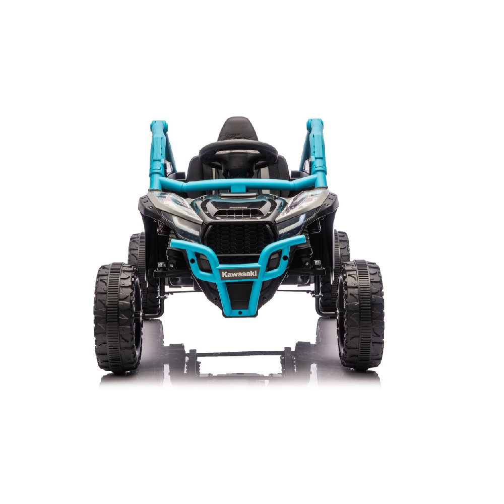 Carro Elétrico para criança KAWASAKI 24V Preto e Azul c/ RODAS DE BORRACHA & ASSENTO EM PELE