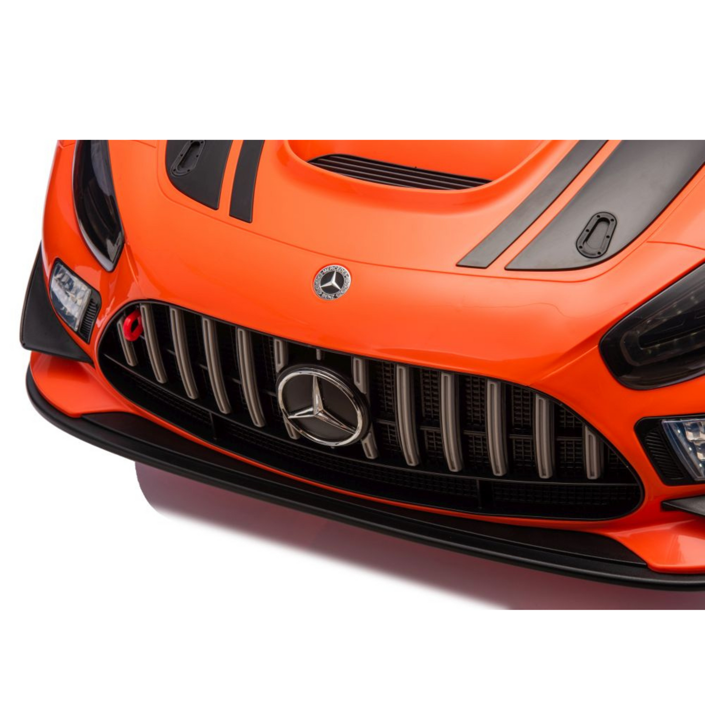 Carro Elétrico para Criança MERCEDES GT3 Deluxe 12v Laranja c/ RODAS DE BORRACHA & ASSENTO EM PELE