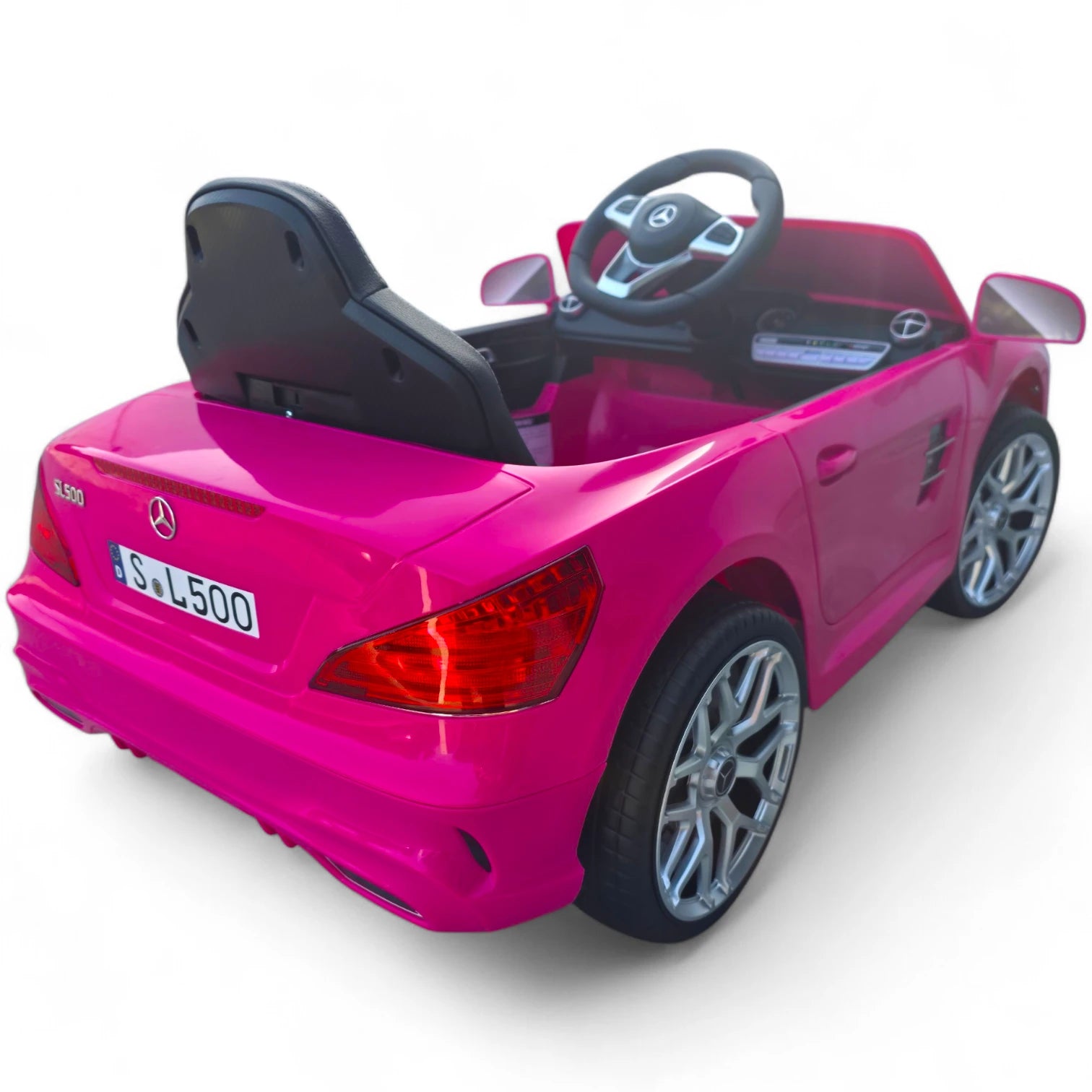 Carro Elétrico para Criança MERCEDES SL500 12V Rosa c/ RODAS DE BORRACHA & ASSENTO EM PELE