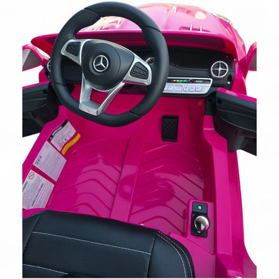 Carro Elétrico para Criança MERCEDES SL500 12V Rosa c/ RODAS DE BORRACHA & ASSENTO EM PELE