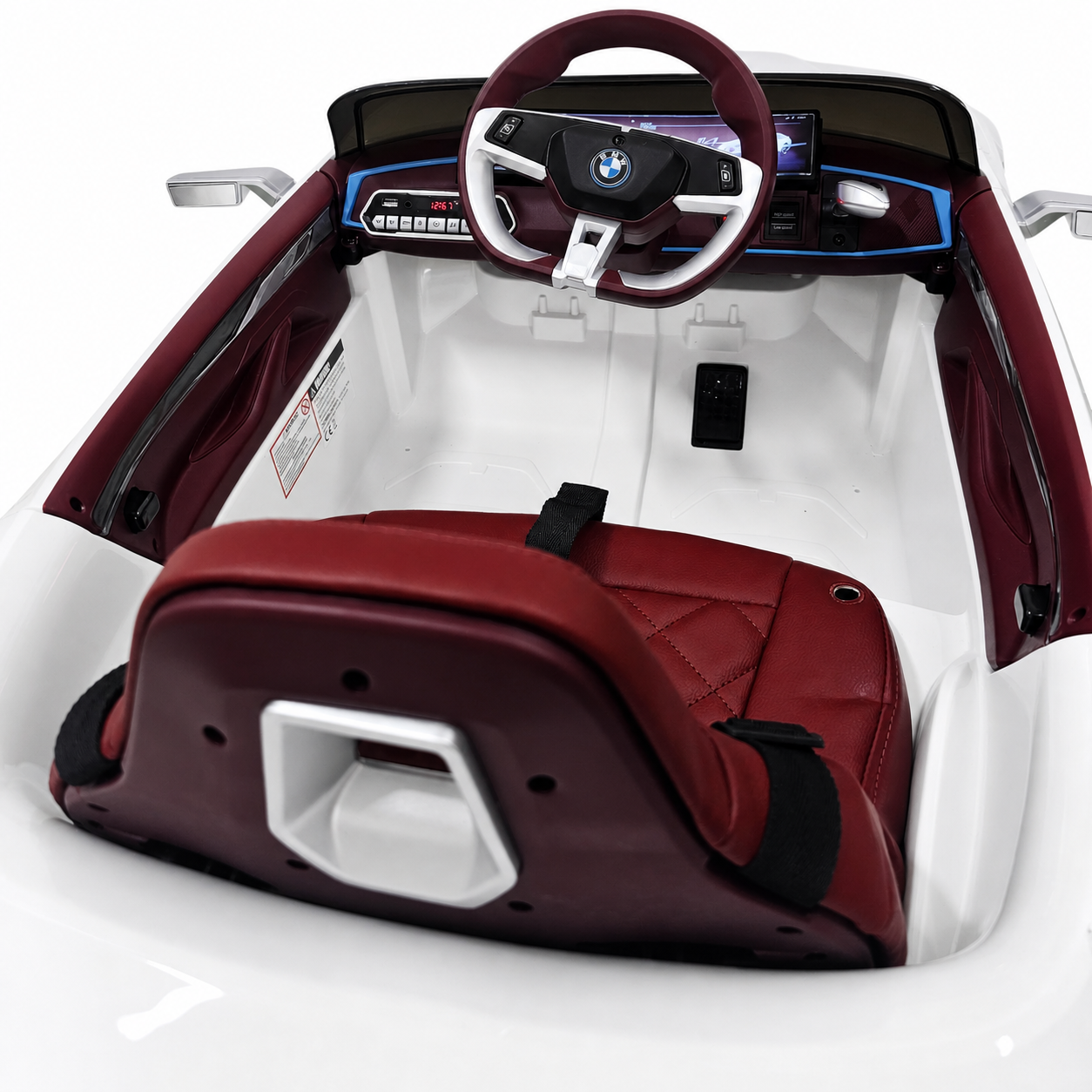 Carro Elétrico para Criança BMW I4 12v BATERIA DE LITIO Branco c/ RODAS DE BORRACHA & ASSENTO EM PELE