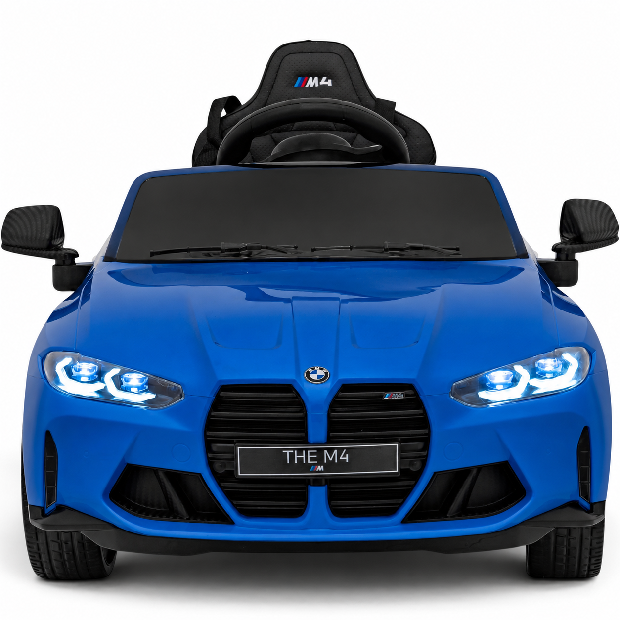 Carro Elétrico para Criança BMW M4 12v Azul BATERIA DE LITIO c/ RODAS DE BORRACHA & ASSENTO EM PELE