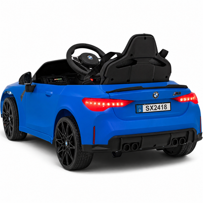 Carro Elétrico para Criança BMW M4 12v Azul BATERIA DE LITIO c/ RODAS DE BORRACHA & ASSENTO EM PELE