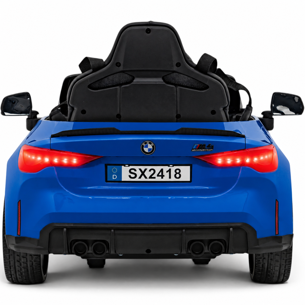 Carro Elétrico para Criança BMW M4 12v Azul BATERIA DE LITIO c/ RODAS DE BORRACHA & ASSENTO EM PELE