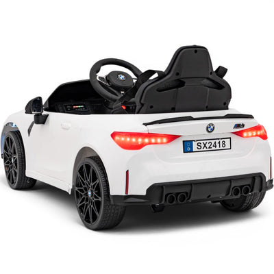 Carro Elétrico para Criança BMW M4 12v Branco BATERIA DE LITIO c/ RODAS DE BORRACHA & ASSENTO EM PELE