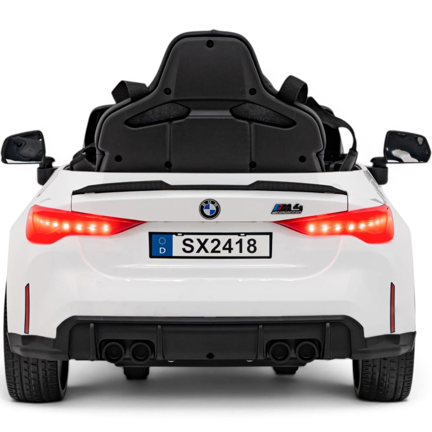Carro Elétrico para Criança BMW M4 12v Branco BATERIA DE LITIO c/ RODAS DE BORRACHA & ASSENTO EM PELE
