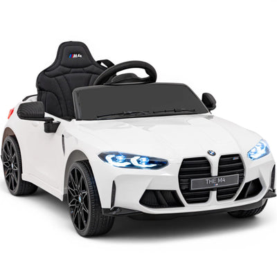 Carro Elétrico para Criança BMW M4 12v Branco BATERIA DE LITIO c/ RODAS DE BORRACHA & ASSENTO EM PELE