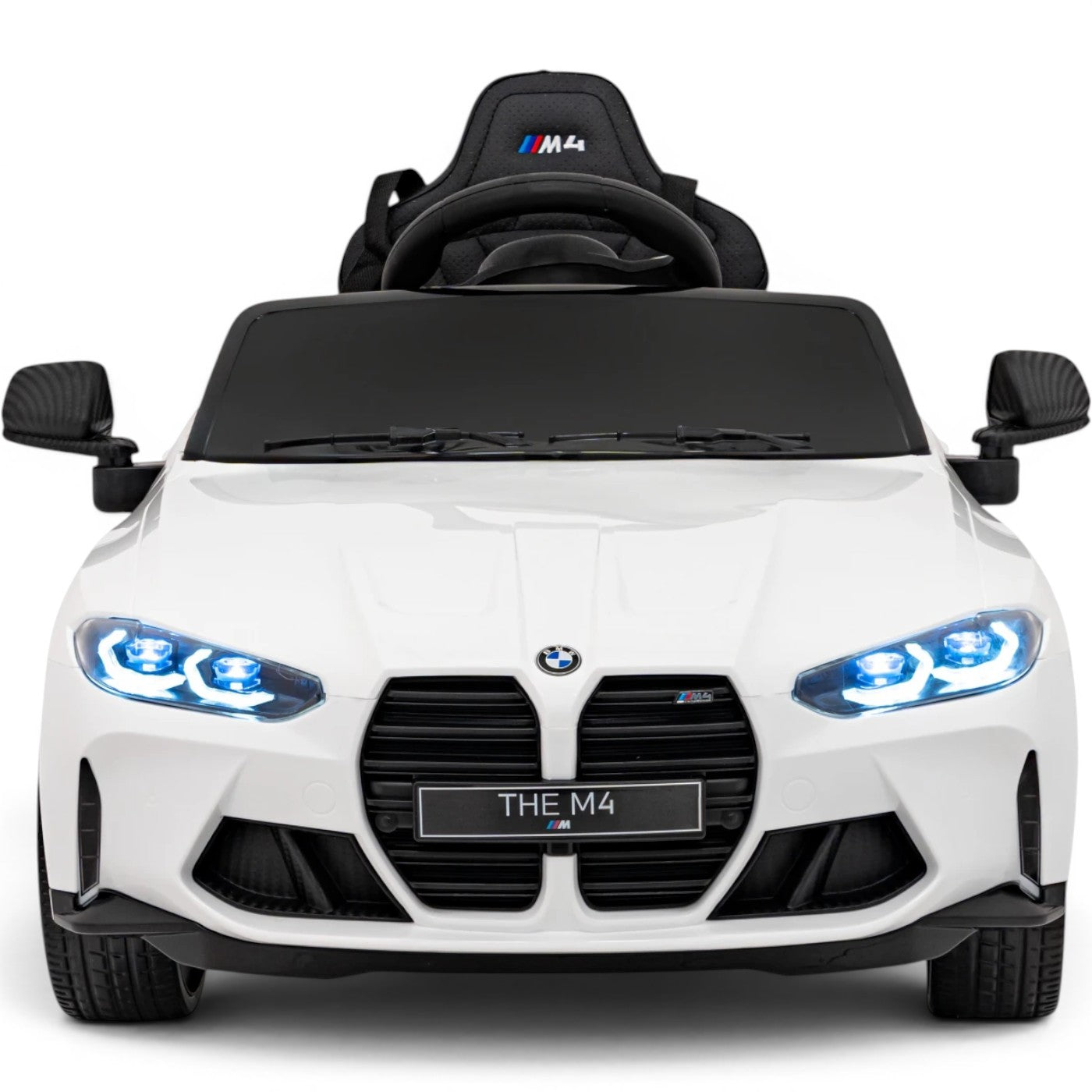 Carro Elétrico para Criança BMW M4 12v Branco BATERIA DE LITIO c/ RODAS DE BORRACHA & ASSENTO EM PELE