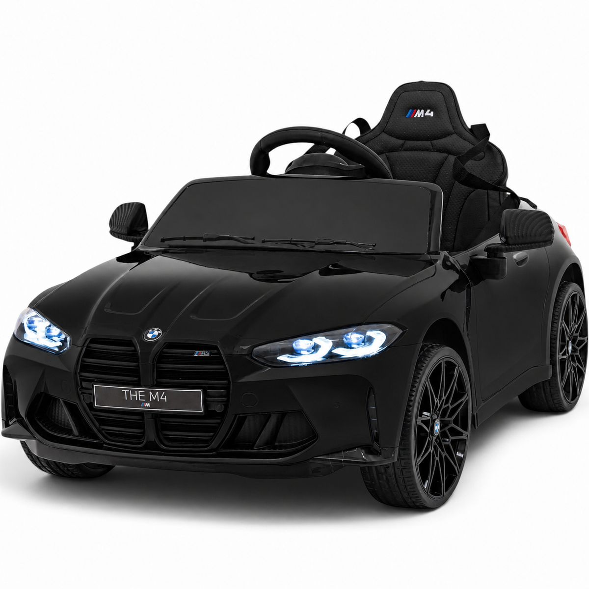 Carro Elétrico para Criança BMW M4 12v Preto BATERIA DE LITIO c/ RODAS DE BORRACHA & ASSENTO EM PELE