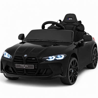 Carro Elétrico para Criança BMW M4 12v Preto BATERIA DE LITIO c/ RODAS DE BORRACHA & ASSENTO EM PELE
