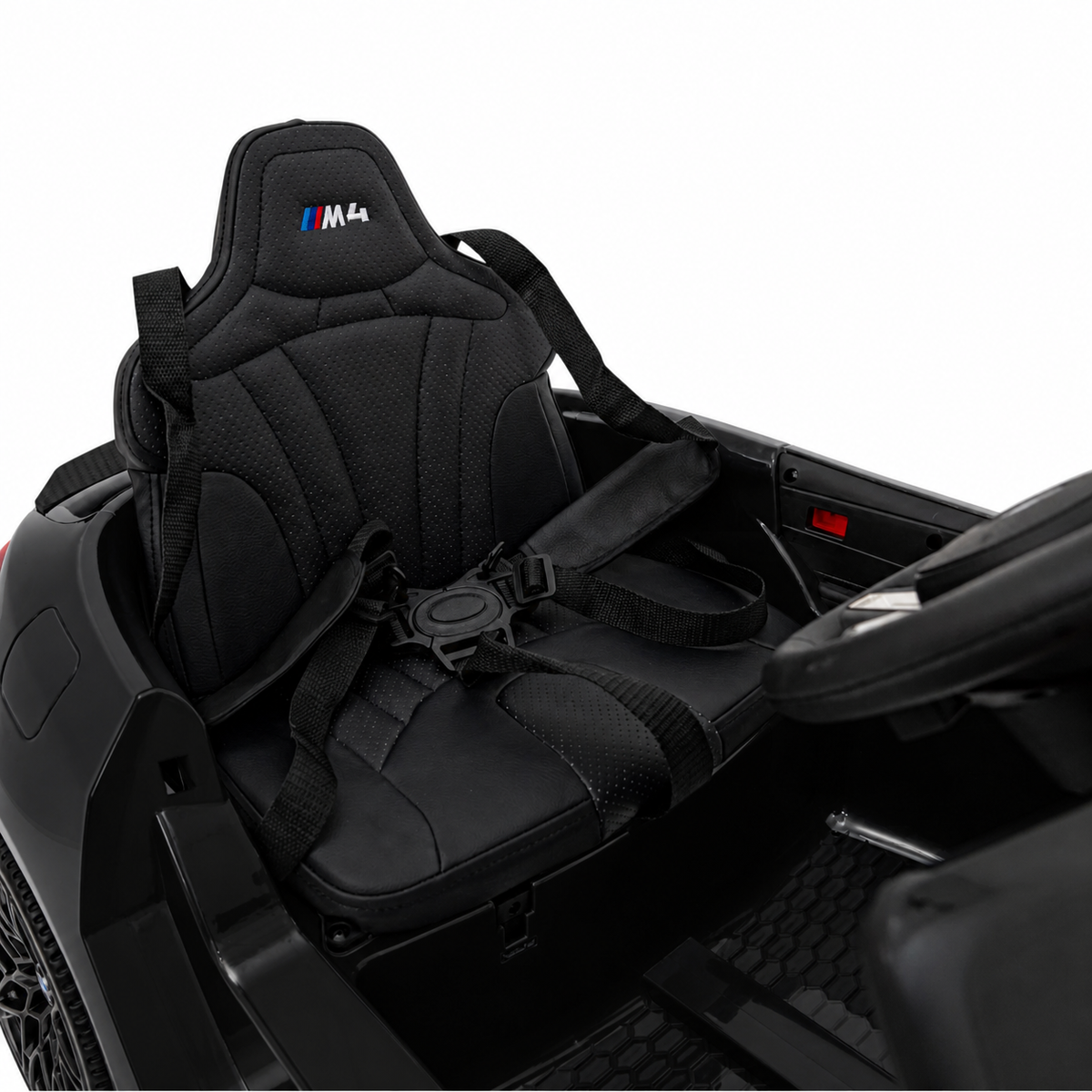 Carro Elétrico para Criança BMW M4 12v Preto BATERIA DE LITIO c/ RODAS DE BORRACHA & ASSENTO EM PELE