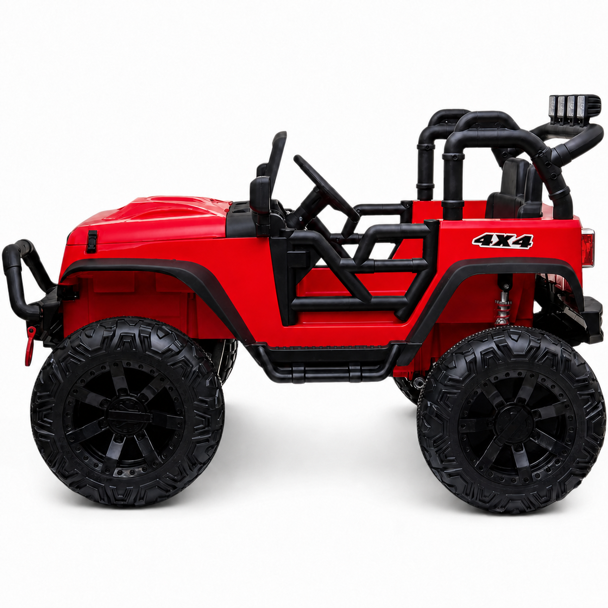 Carro Elétrico para Criança Jipe BROTHERS 24v Vermelho c/ RODAS DE BORRACHA & ASSENTO EM PELE