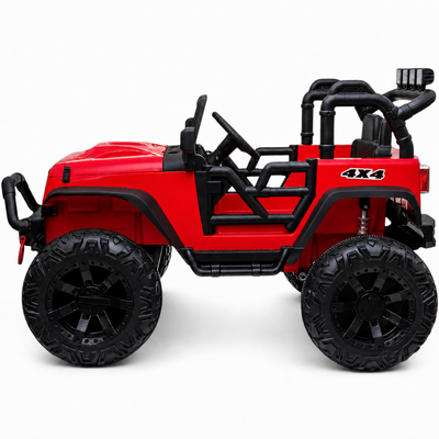 Carro Elétrico para Criança Jipe BROTHERS 24v Vermelho c/ RODAS DE BORRACHA & ASSENTO EM PELE