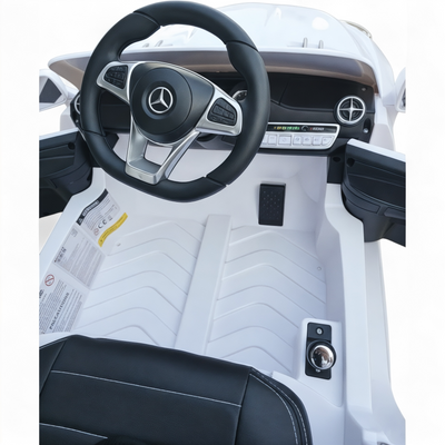 Carro Elétrico para Criança MERCEDES SL500 12V Branco c/ RODAS DE BORRACHA & ASSENTO EM PELE