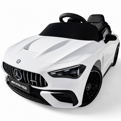 Carro Elétrico para Criança Mercedes CLE53 Branco 12v c/ RODAS DE BORRACHA & ASSENTO EM PELE