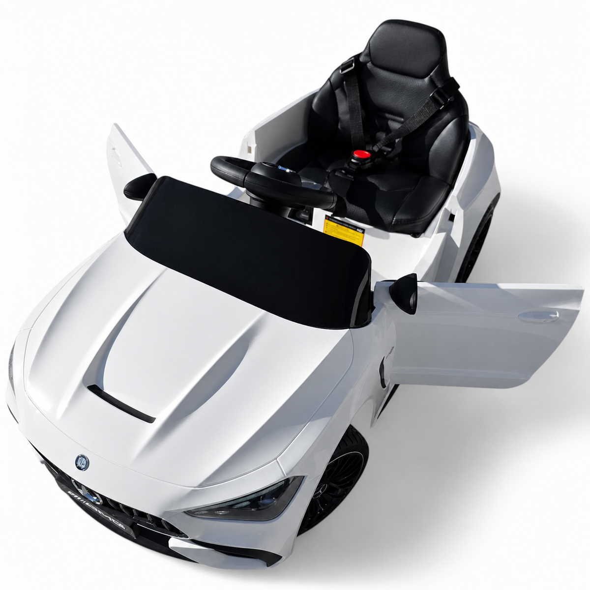 Carro Elétrico para Criança Mercedes CLE53 Branco 12v c/ RODAS DE BORRACHA & ASSENTO EM PELE