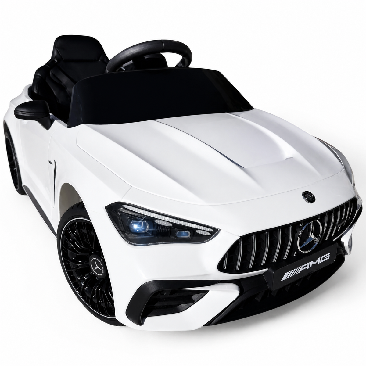 Carro Elétrico para Criança Mercedes CLE53 Branco 12v c/ RODAS DE BORRACHA & ASSENTO EM PELE